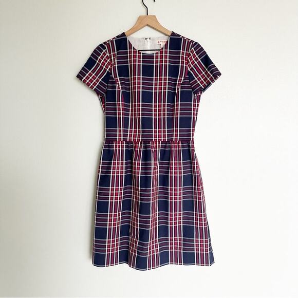 Brooks Brothers Red Fleece Cotton Blend Plaid Sheath Dress - Picture 2 of 7